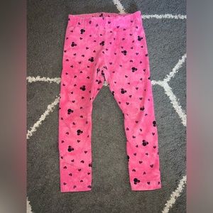 Disney x Jumping Beans Girls Minnie Head Tough Cotton Pink Leggings Sz 3T